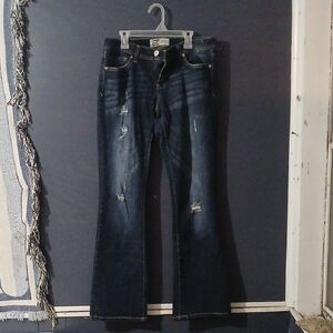 L.e.i Bridget Curvy Boot  Distressed Blue Jeans Size 17